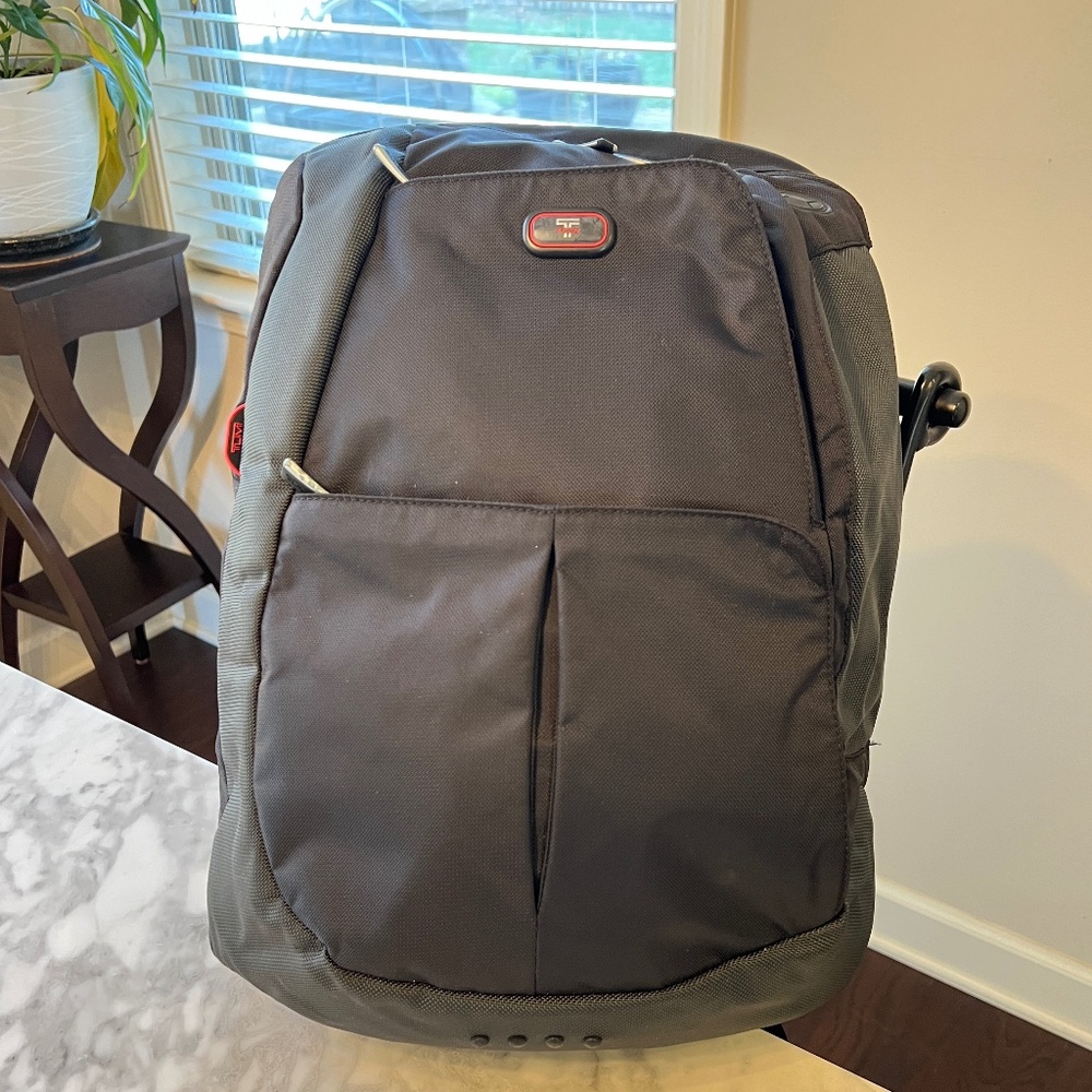 Tumi T-Tech - Flow Laptop Backpack - Black with Red interior.  Model:TU-5105-D